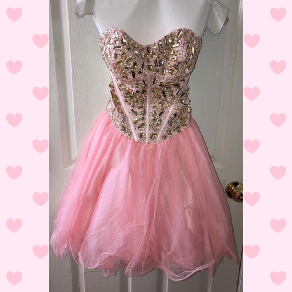 Blush short formal dress